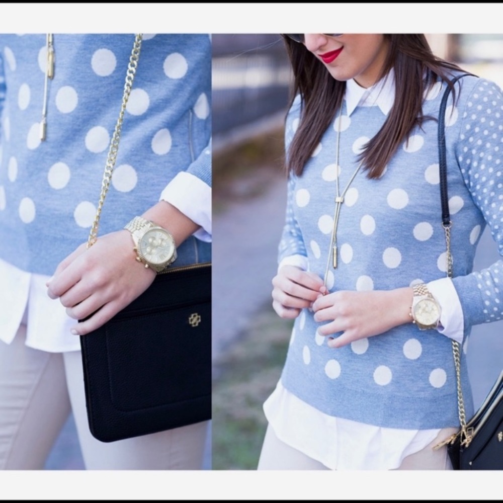 2 for 1: Polka dot sweater.. mint condition includes tank to layer.